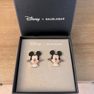 BaubleBar x Disney Vampire Mickey Halloween Earrings New In Box